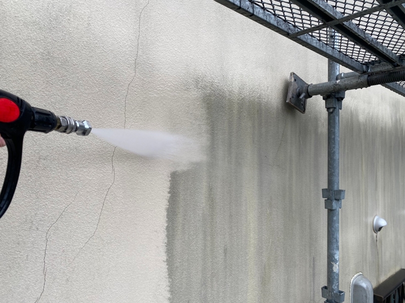 東京都小平市ジョリパット外壁塗装　洗浄工事